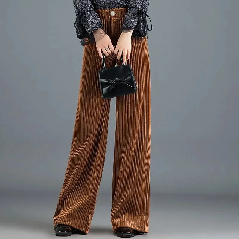 Maeve Velvet Wide-Leg Trousers