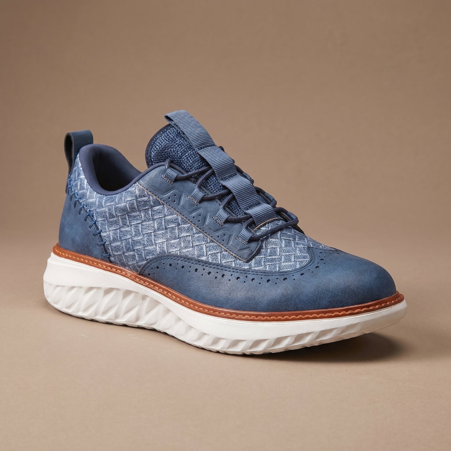 Santino Woven Leather Sneakers