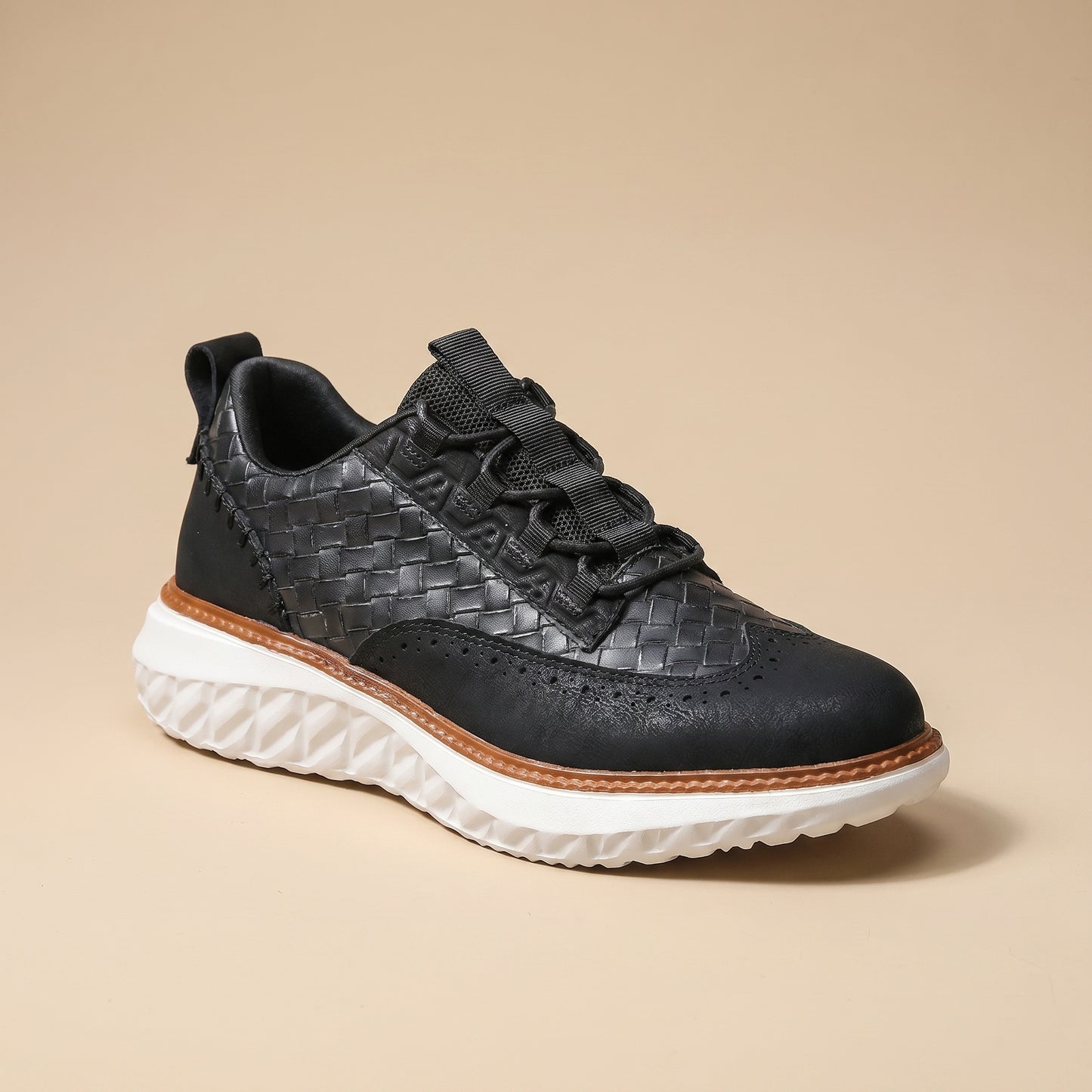 Santino Woven Leather Sneakers