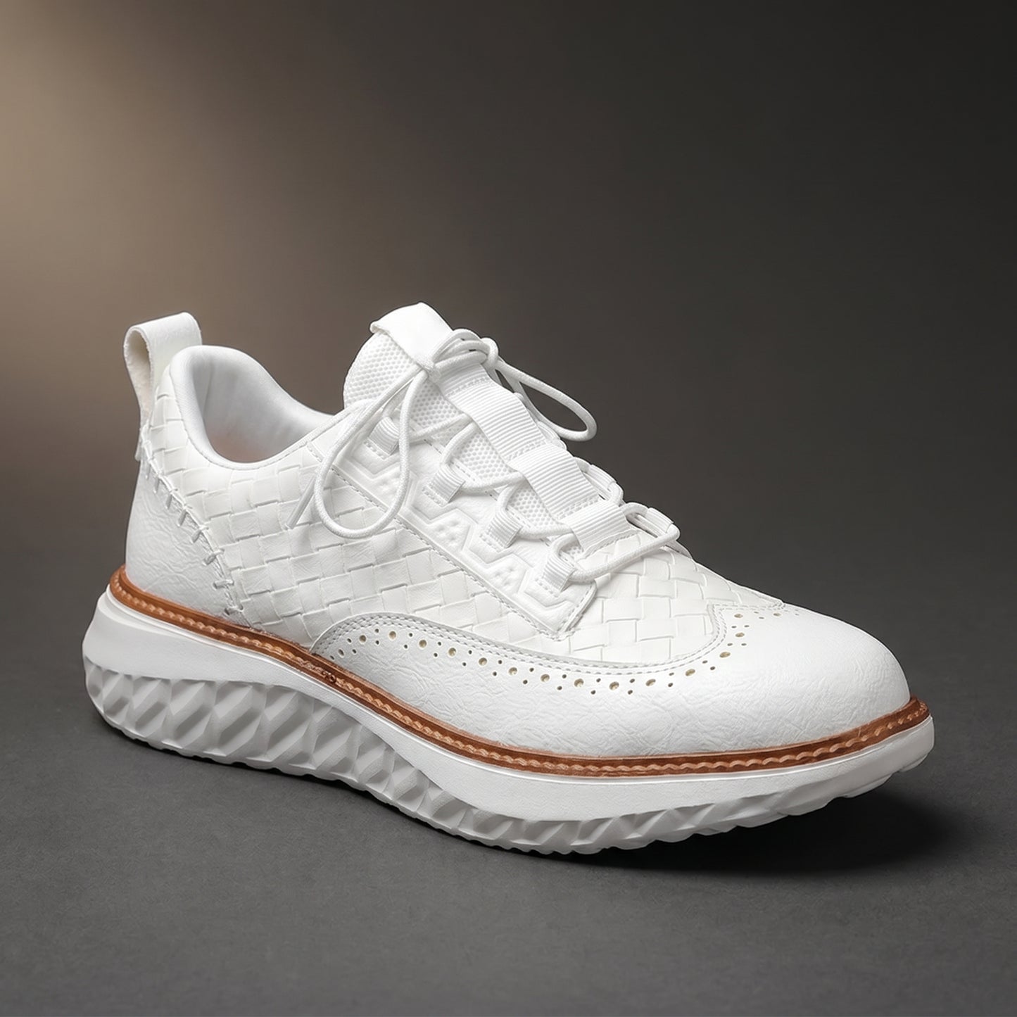 Santino Woven Leather Sneakers