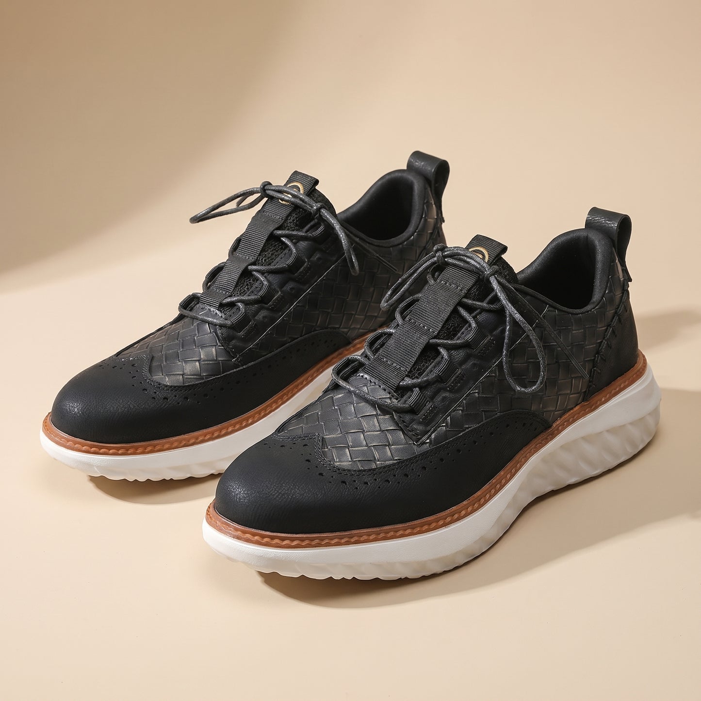 Santino Woven Leather Sneakers