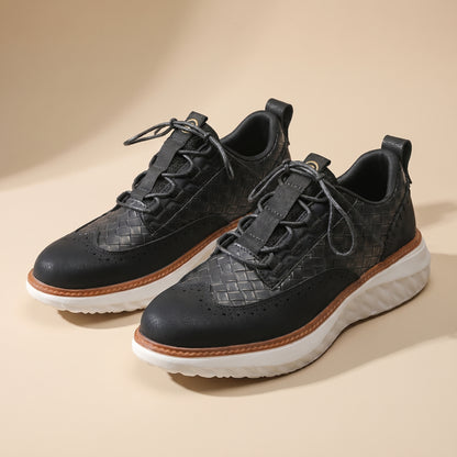 Santino Woven Leather Sneakers