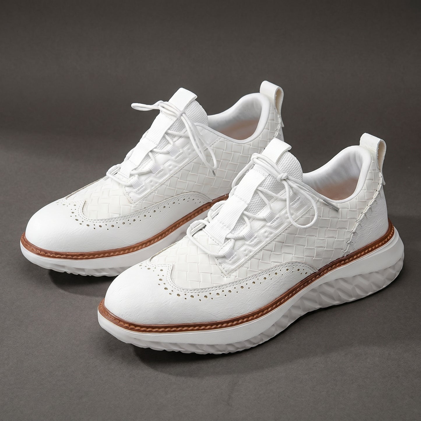 Santino Woven Leather Sneakers