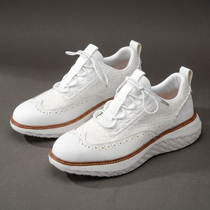 Santino Woven Leather Sneakers