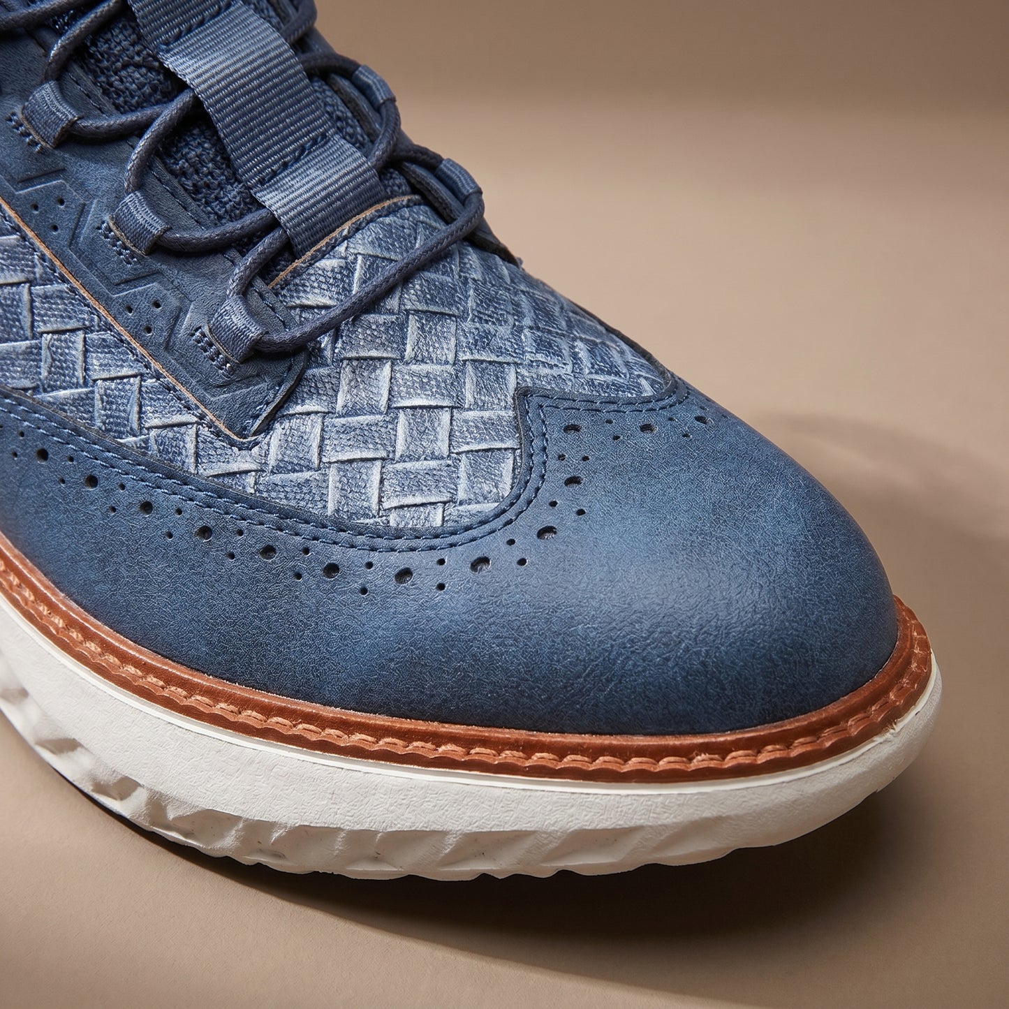 Santino Woven Leather Sneakers