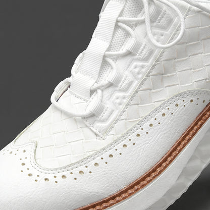 Santino Woven Leather Sneakers