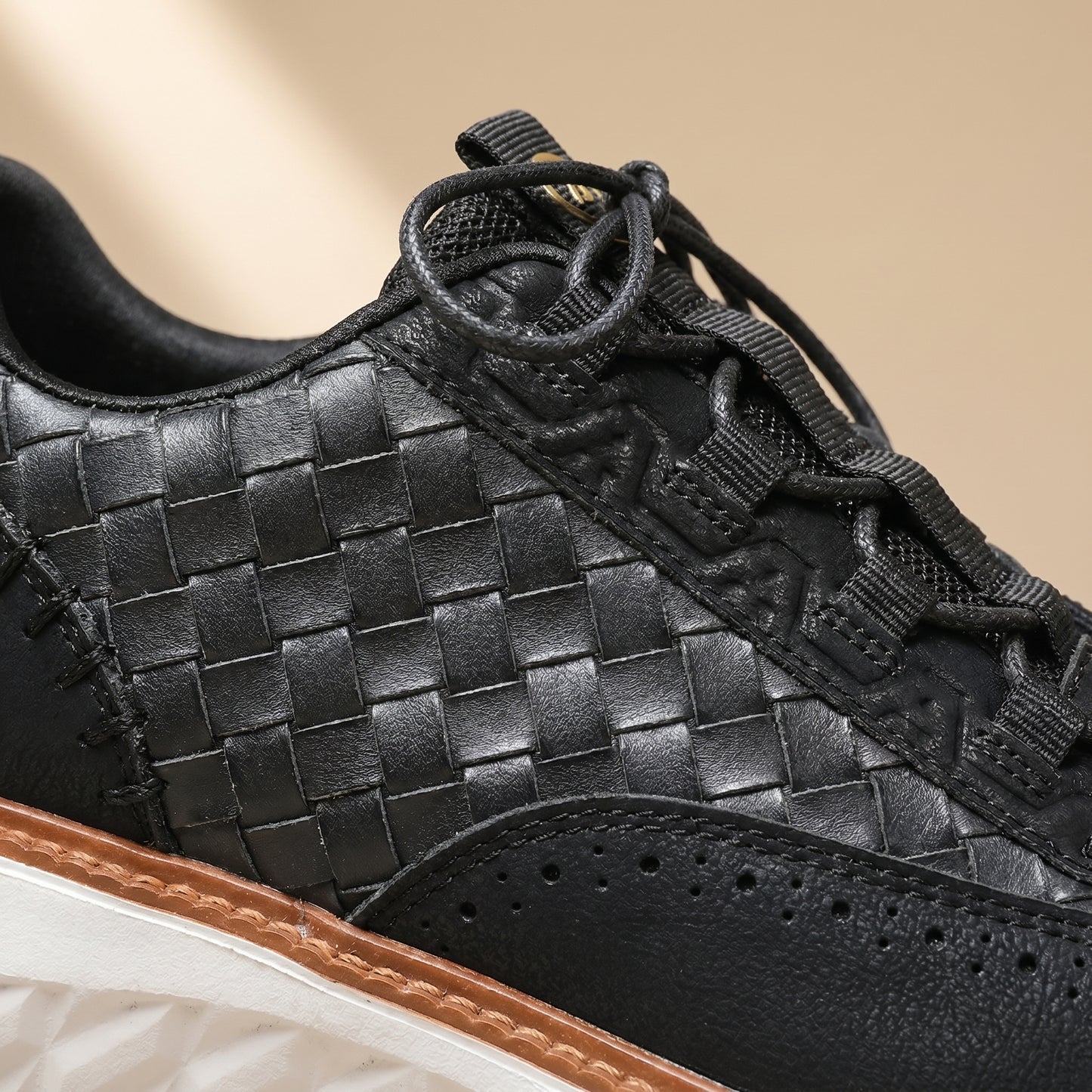 Santino Woven Leather Sneakers