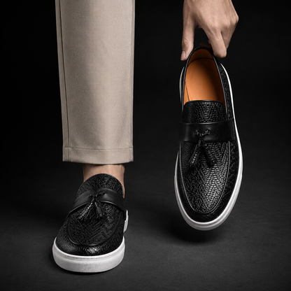 Calabri Woven Leather Loafers