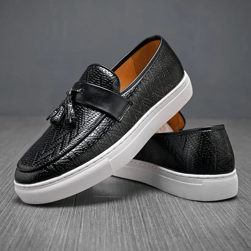 Calabri Woven Leather Loafers