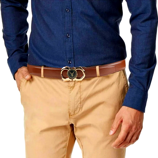 The Caldwell Stag Leather Belt
