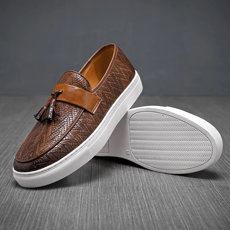 Calabri Woven Leather Loafers