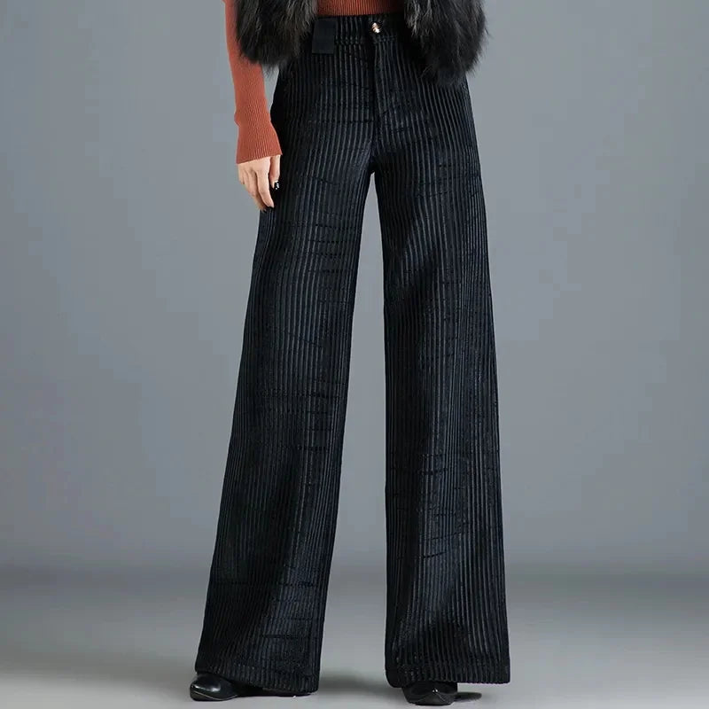 Maeve Velvet Wide-Leg Trousers