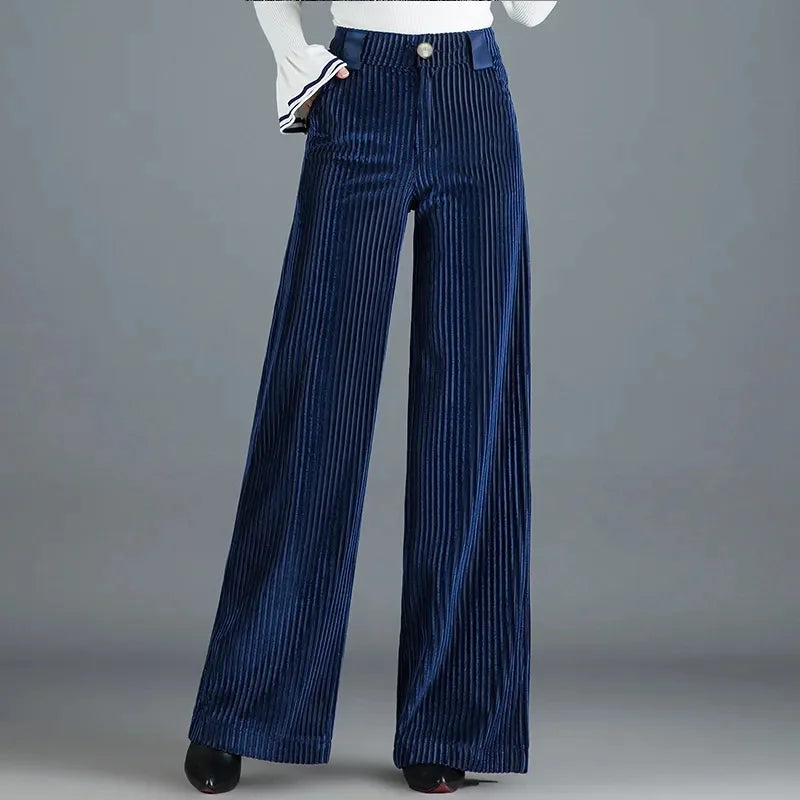Maeve Velvet Wide-Leg Trousers