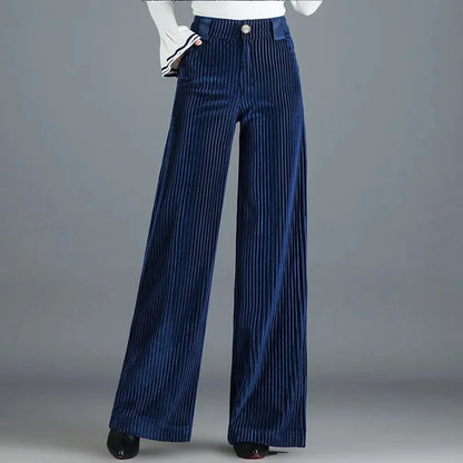 Maeve Velvet Wide-Leg Trousers