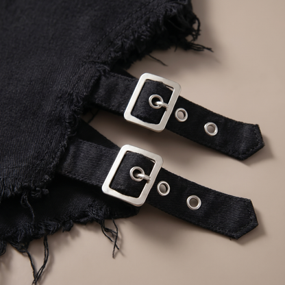 Daria Buckle Denim Shorts