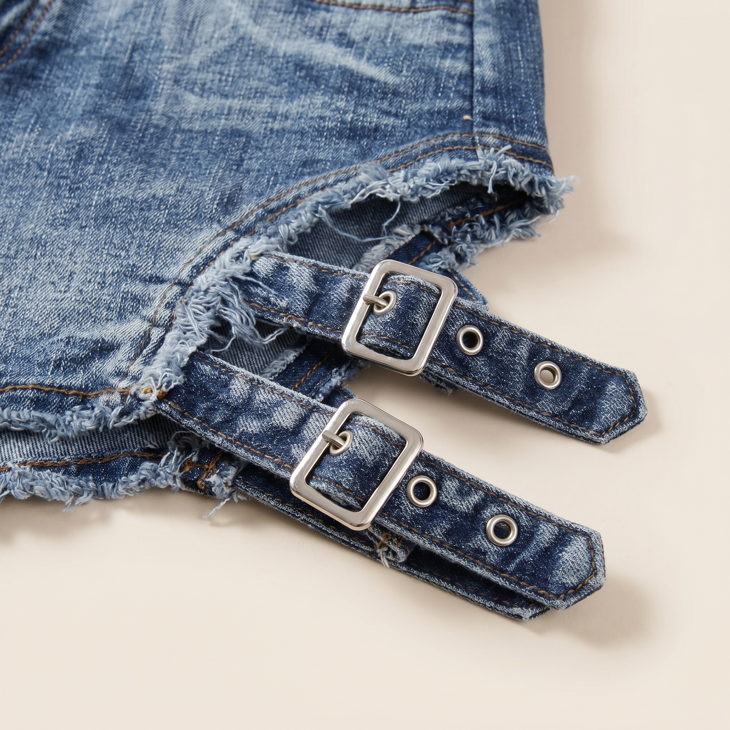 Daria Buckle Denim Shorts
