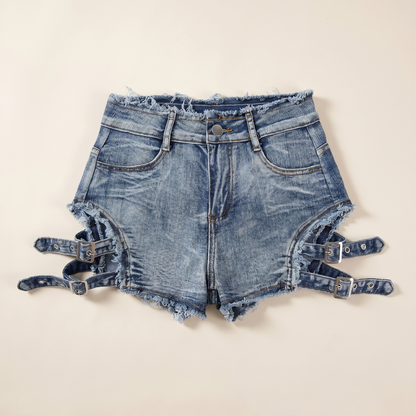Daria Buckle Denim Shorts