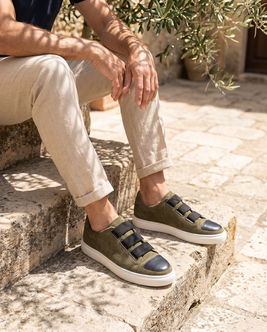 Renzo Suede Cap-Toe Sneakers